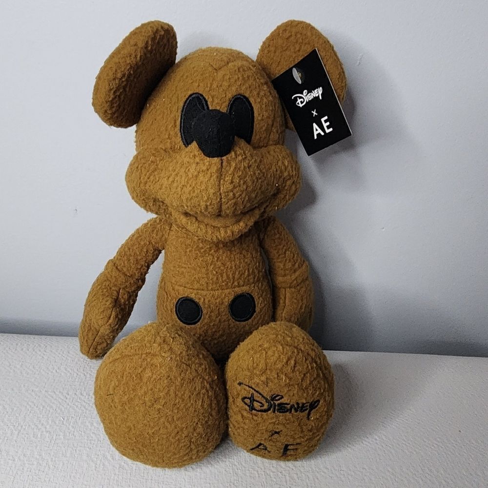 Special Edition Disney + AE Plush Mickey Mouse 13" Brown Fleece American Eagle